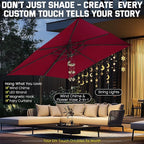 Hotime 10ft Cantilever Umbrella Outdoor Patio Umbrella Windproof Heavy Duty Double Top Offset Patio Umbrella Cantilever Pool Umbrella with 360°Rotation for Garden Deck Pool, Wine Red