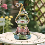 Garden Yoga Frog Statues Outdoor Meditation Zen Yoga Frogs Resin Figurines, Garden Home and Decoration for Patio Yard Lawn, Gifts for Women, 9.4 Tall Inches Green Frogs Sculptures