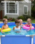 Above Ground Pools Family Swimming Pool for Outdoor Backyard with Pool Cover and Pool Mat: 8ft x 20in - Odor-Free Eco PE Material, Reinforced Steel Frame