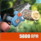 SENIX 20V 5" Mini Electric Chainsaw, Cordless Battery Powered Chainsaw, Brushless Small Handheld Portable Chain Saw, Best Gift for Men Dad Husband Fathers Gardener, Tool Only, CSX2-M3-0