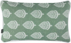FUNHOME Set of 2 Patio Lumbar Pillows with Insert, 12”x20” Water-Repellent Outdoor Lumbar Pillow, Decorative Garden All Weather Lumbar Cushions for Home Patio Coach Sofa Use-Fair Green
