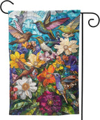 Hummingbird Garden Flag Small Flag Vertical Double Sided Outdoor Yard Flags 12.5x18 Inch for Decorative House Lawn
