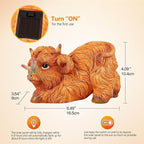 Highland Cow Solar Powered Outdoor Garden Statue, Resin Highland Cow Statue with Solar Light Lantern, Decorative Lawn, Yard Outdoor Highland Cow Decor. Unique Home Decorations, Gifts for Women