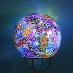 Solar Lights Outdoor Decorative Solar Mosaic Garden Stakes Cracked Glass Decorative Waterproof Outdoor Lights for Landscape Patio Yard Walkway Decoration Multi