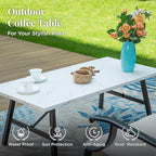 Patio Furniture Set 6 pcs, Outdoor Patio Furniture, 3-Seat Sofa, 2 Swivel Chairs, 2 Ottomans, Coffee Table and 5.75" Extra Thick Cushion, Patio Conversation Set,Beige