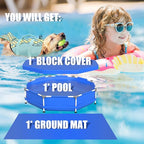5 FT x 15 Inch PE Round Kids Swimming Pool Above Ground, Eco-Friendly Odorless Backyard Pool for Dog, Easy to Clean & Durable Frame for Toddlers