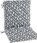 BrylaneHome Bh Outdoor Performance 2-Section Deep Seating Cushion - Black Ikat