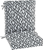 BrylaneHome Bh Outdoor Performance 2-Section Deep Seating Cushion - Black Ikat