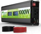 1000 Watt Inverter, 12v Dc to 110v Ac Inverter,Power Inverters for Vehicles, Ac Outlets and 2 USB Ports for Cars, Trucks, Rvs, Homes and Camping