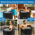 Yesker 126 Gal Ice Bath Tub with Air Ring, Portable Multi-Layered Cold Plunge Tub with Lid for Athletes, Foldable and Inflatable, One Person Hot Bathtub at Gym, Yard, Home, Outdoors Use