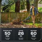 Greenworks 60V (610 CFM / 130 MPH) Cordless Leaf Blower, High Power, Lightweight & Quiet Operation for Wet Leaves, Driveways and Dense Gravel, Includes 2.5Ah Battery & 5A Rapid Charger
