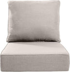Luxury 24x24x6 Inch Outdoor Cushions - Water&UV&Fade Resistant 1 Set Zippered Patio Chair Back&Seat Cushion for Rattan Dining Rocking Swivel Chairs Loveseat Couch Sectional Sofa - Beige
