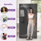 Portable Sauna for Home, EASYINBEAUTY Large Size Home Sauna Box with 3L 1200W Steamer, 9 Levels Heat, Remote Control - Personal Steam Room Tent for Full Body Relaxation (2.9'Lx2.9'Wx5.9'H, Black)