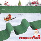 Marspark Christmas Village Accessories 5 x 50 Inch Christmas Miniature Road Village Street Mat Xmas Snow Street Decorations for Little Landscape(Grass Style)