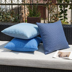 Kevin Textile Outdoor Waterproof Throw Pillow Covers Pack of 2 Farmhouse Decorative Cushion Covers for Garden Patio Tent Balcony Bench Couch Sofa 20x20 Inch, Light Blue