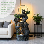 38.2" H Bear Outdoor Fountain with LED Lights and Five Tiered Waterfall Water Features,Suitable for Courtyard,Gardenand Indoor Decoration