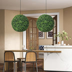 Goplus 2 PCS 19 Inch Artificial Plant Topiary Ball, Round Faux Boxwood Balls Outdoor, Garden Spheres Decorative for Front Door, Porch, Backyard, Balcony, Patio, Wedding and Home Décor