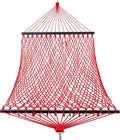 12ft Single Rope Hammocks, 46'' Wide Hardwood Spreader Bar (Cherry, Twin)