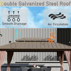 10'x14' Hardtop Gazebo, Outdoor Aluminum Frame Galvanized Steel Double Roof Pavilion with Netting and Shaded Curtains, Permanent Metal Pergolas for Patio, Backyard, Deck and Lawns.