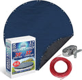 Winter Swimming Pool Cover for 28 ft Aboveground Round Pool Size, Secure Choice Series, Solid Material, Color - Cobalt Blue, Pool Cover Choice 2728-4CHOICE