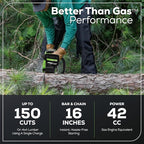 Greenworks 80V 16" Brushless Cordless Chainsaw (Great For Tree Felling, Limbing, Pruning, and Firewood), 75+ Compatible Tools, 2.5Ah Battery and Charger Included