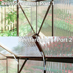 CQZY 8x14 FT Greenhouse for Outdoors, Polycarbonate Greenhouse with Quick Setup Structure and Roof Vent, Aluminum Large Walk-in Green House for Outside Garden Backyard, Dark Gray
