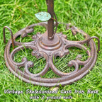 24.5"H Vintage Gazing Globe Stand, Metal Gazing Ball Holder with Cast Iron Base, Garden Gazing Ball Display Stands for 10 Inches Gazing Globes, Glass Ball Stand Holder for Indoor Outdoor Lawn Patio