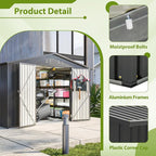 10X8 FT Outdoor Storage Shed, All Weather Metal Sheds with Lockable Doors, Tool Shed for Garden, Patio, Backyard, Lawn, Black