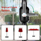 Joyside 15FT Large Patio Umbrella with Base Included, Outdoor Double Sided Umbrella, Rectangle Umbrella with Crank Handle, 12 Sturdy Ribs for Deck, Porch and Pool