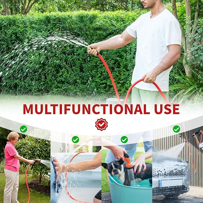 Garden Hose 20 ft x 5/8” Hot Water Hose, -50°F to 190°F,Burst 600Psi Flexible & Lightweight Upgraded Rubber Hoses,3/4” Solid Fittings for All-weather Outdoor Lawn & Garden