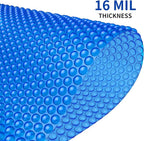 BigXwell Solar Pool Cover, Blue 16-mil 18x36 Foot Rectangle Pool Heaters for In-Ground Pools, 1600 Series Heavy-Duty Insulating Pool Heater Cover for Swimmer