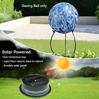 Lily's Home Gazing Ball - 10" Glass Globe with Solar Powered Lights - Outdoor Solar Lights for Yard & Patio - Garden Decor - Automatic On/Off Photosensitive Switch - Battery Included