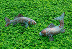 Metal Koi Fish Sculptures, Outdoor Garden Sculptures & Statues, Antique Copper Koi Pond Decor, Set of 2 Koi Fish Figurines Artwork, Garden Statue for Indoor Outdoor Patio Backyard Home Kitchen