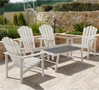 Stackable Adirondack Chair, Space Saving HDPE All-Weather Fire Pit Chairs for Outdoor Lawn Porch Deck