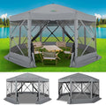 COBIZI 15x15ft Extra Large Pop-Up Gazebo Canopy Tent with Mosquito Netting, Spacious Easy Set-Up Screened Shelter, Durable Outdoor Pavilion with Ground Stakes, Perfect for Patio, Backyard,Gray