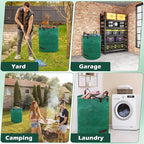 106 Gallons Lawn and Leaf Bags,Reusable Yard Waste Bags with Gardening Gloves,Heavy Duty Garden Bags with 4 Handles for Lawn Care, Camping & Recycling(3 Pack）