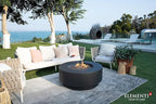 AMS Fireplace | Elementi Plus | Nimes | Round Dark Gray Concrete Natural Gas Fire Table Pit (Natural Gas)