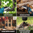 2-in-1 Electric Pole Saw, 6” & 8” Mini Chainsaw Cordless with Extension Pole & 2 x 21V Batteries, Tree Trimmer Tool for Branch Cutting & Pruning, Home & Garden & DIY