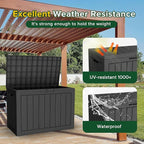 EasyUp 45 Gallon Outdoor Storage Box Waterproof, UV Resistant Deck Box Outdoor, Lockable Resin Deck Boxes for Garden Tools Equipment and Cushions, Black