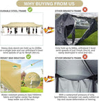 COBIZI 10x30 Pop up Canopy Tent 10x30 Canopy with Sidewall Waterproof Heavy Duty Commercial for Parties Outdoor Garden Gazebo Tent, Carry Bag with Wheel(10x30ft with Sidewalls,Khaki)