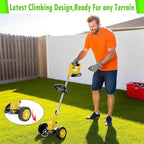 Weed Wacker Cordless Adjustable Weed Eaters 3 in 1 Electric String Trimmer Lawn with Two Battery with Charger Comes with Multiple Blades for Yard,Green,Garden(Yellow)