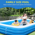 Inflatable Swimming Pool, Blow up Pools, Above Ground Swimming Pool for Family, 103 x 69 x 24 inch Full-Sized Inflatable Pool for Kids for Outdoors, Backyard