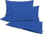 RSH DECOR: Sunbrella Pillow Covers Set of 4 | Covers Only - 20" x 12" | Outdoor Lumbar Pillow Covers Crafted with Sunbrella Performance Fabric | Canvas True Blue