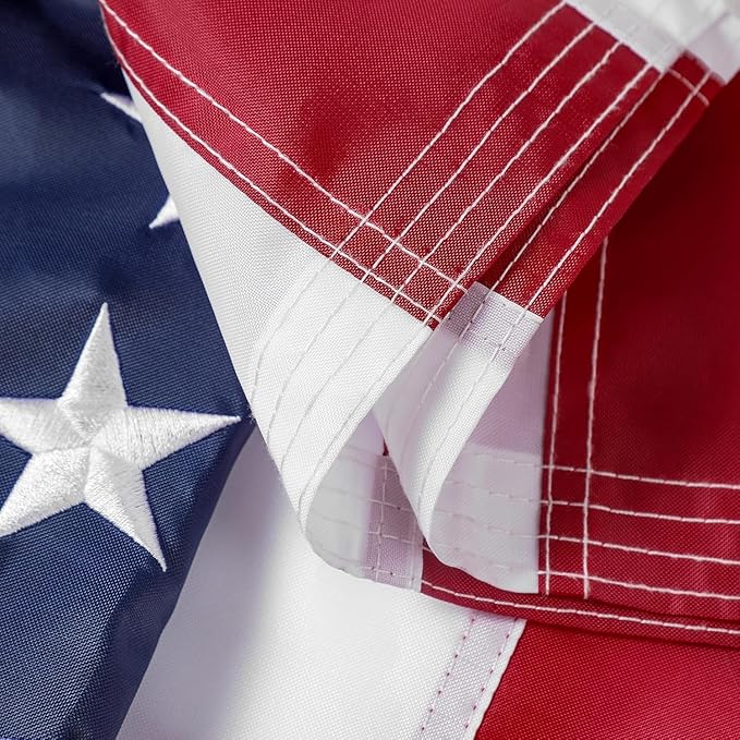 American Flag 5x8 ft: Long Lasting US Flag, Heavy Duty Nylon, Embroidered Stars, Sewn Stripes, Brass Grommets, UV Protection Perfect for Outdoors! USA Flag