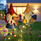 HONGLAND Solar Garden Gnomes Outdoor Statue -18 Inch Gnomes Decorations for Yard with Firework Solar Lights -3D Outdoor Figurines for Patio Yard Lawn Porch