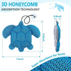 Hot Tub Scum Absorber Turtle, 2PCS Reusable Hot Tub Oil Absorbing Floating Sponges for Spa/Pool, Hot Tub Scum Sponge Accessories to Soak Up Oils & Keep Water Clean