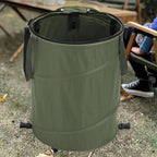 Zunate Collapsible Lawn and Leaf Bag, 24 Gallon Collapsible Trash Can, Reusable Outdoor Yard Waste Leaf Bag Garden Garbage Bin, Garden Garbage Bag with Lid, Lawn and Leaf Bags for
