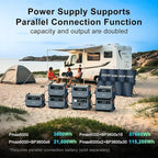 OSCAL PowerMax 6000 Solar Generator with 2x500W Solar Panel, 120V/240V Split Phase Voltage 6000W AC Outlets (7200W Peak), 2200W AC Charging/2400W PV Charging for Home, Emergency, Bank Battery Backup
