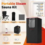 Manastin Upgraded Portable Steam Sauna for Home, Sauna Tent with 3L/1200W Steamer, XL Foldable and Remote Control, 99-Min Timer & 15 Power Levels, 2.6' x 2.6' x 5.9' Detox Spa for Relaxation,Black