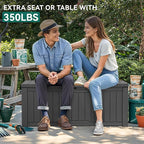 YITAHOME 120 Gallon Resin Deck Box, Weather Resistant Outdoor Storage Box for Patio Cushions, Garden Tools, Pool Supplies, Lockable, Easy Assembly, Extra Seat or Table (Dark Gray)